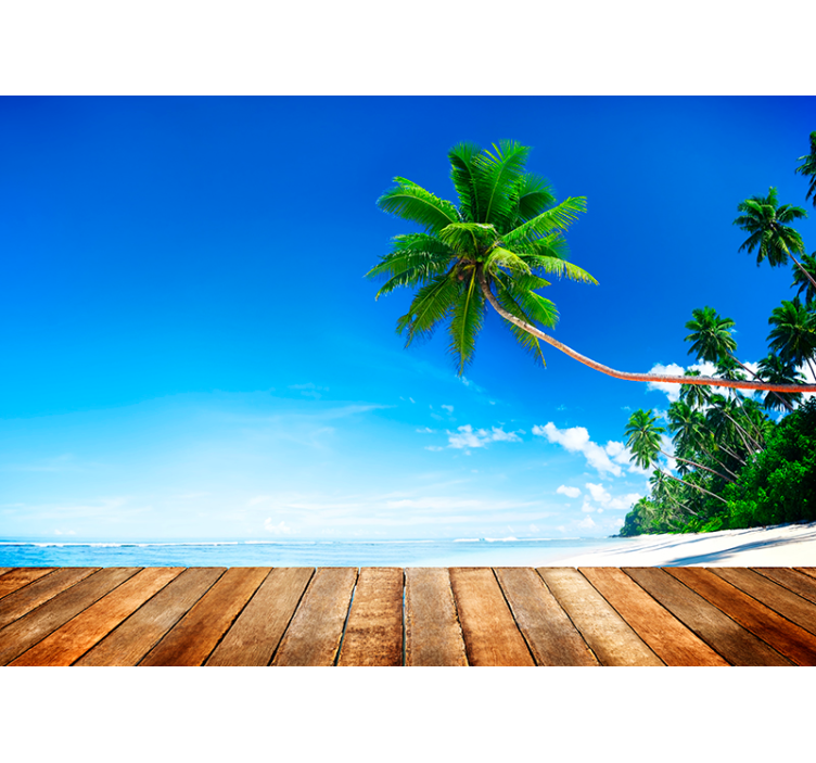 Tapisserie paysage bord de mer tropical - TenStickers