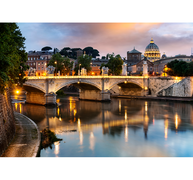 Tapisserie villes et pays pont majestueux de rome - TenStickers
