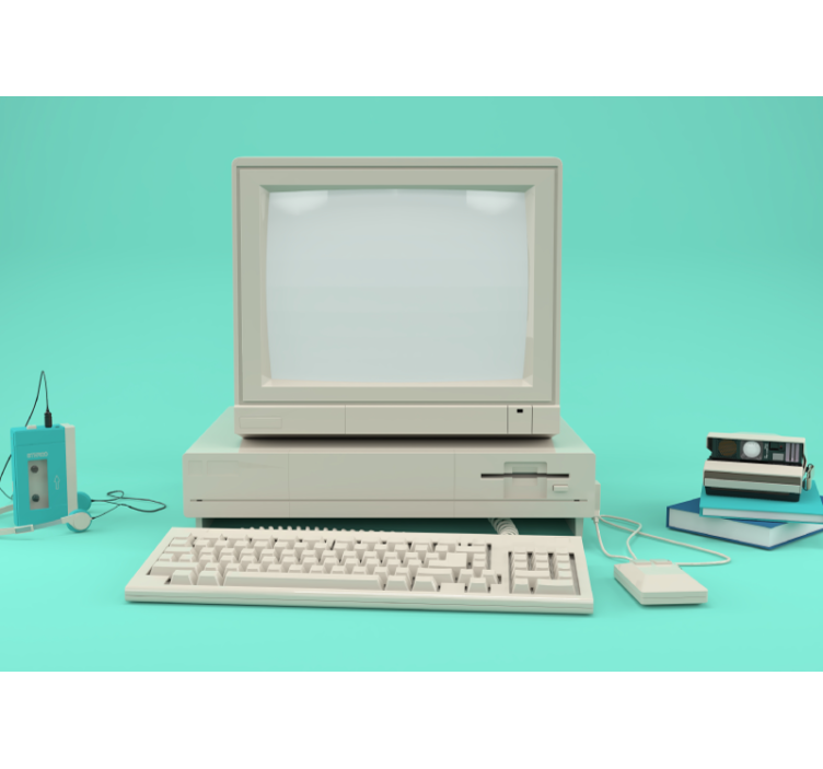 Tapisserie véhicules configuration d'ordinateur vintage - TenStickers