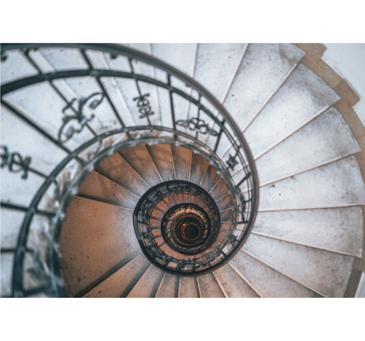 Tapisserie villes et pays design d'escalier en spirale - TenStickers