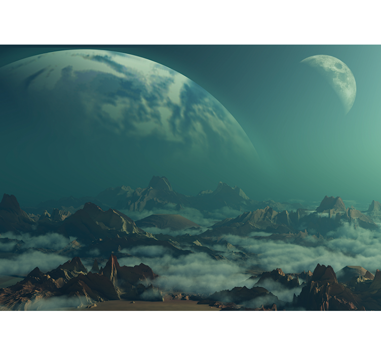 Tapisserie espace sommets célestes - TenStickers