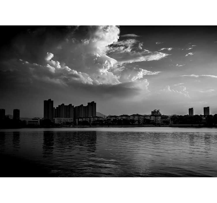 Tapisserie villes et pays réflexion urbaine horizon - TenStickers