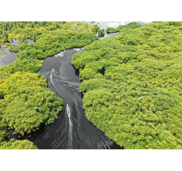 Tapisserie paysage voyage fluvial pittoresque - TenStickers