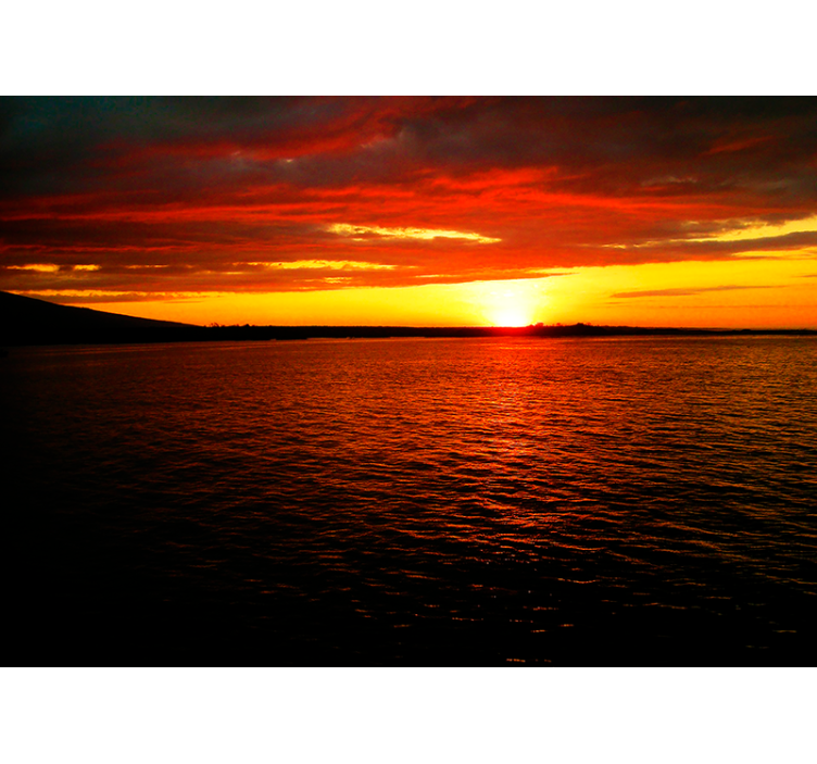 Tapisserie paysage crépuscule au-dessus de l'océan - TenStickers