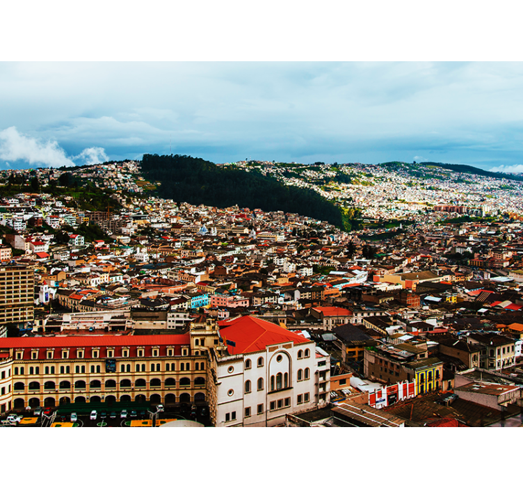 Tapisserie villes et pays vue sur le paysage urbain andin - TenStickers