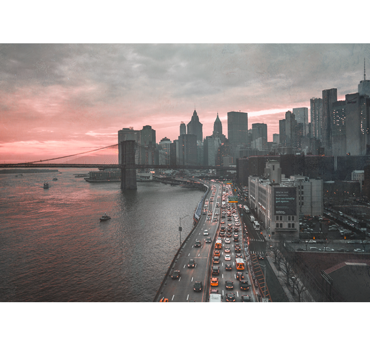 Tapisserie new york skyline de manhattan - TenStickers