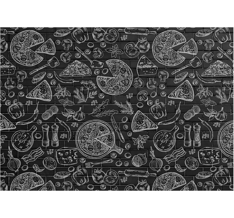 Tapisserie cuisine illustrations de délices culinaires - TenStickers