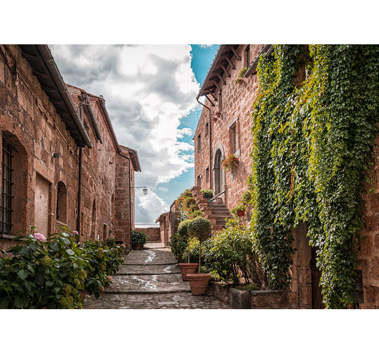 Tapisserie villes et pays charmante rue italienne - TenStickers