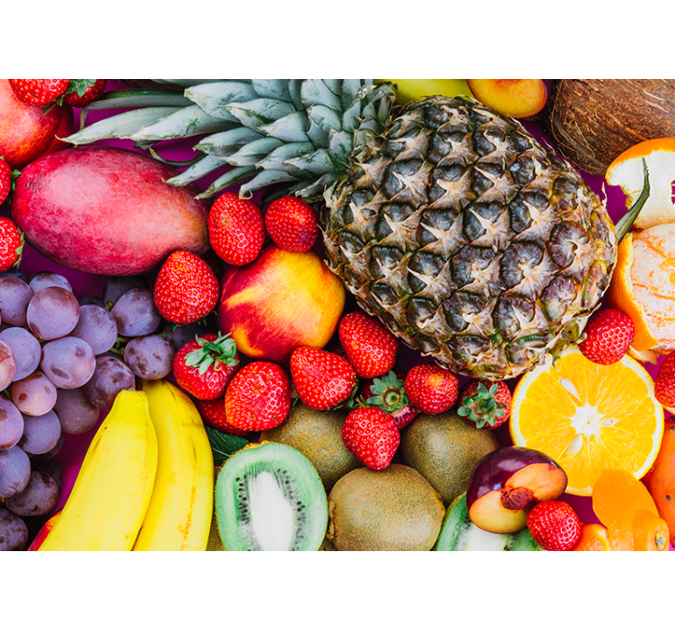 Tapisserie fleur méli-mélo de fruits éclatants - TenStickers