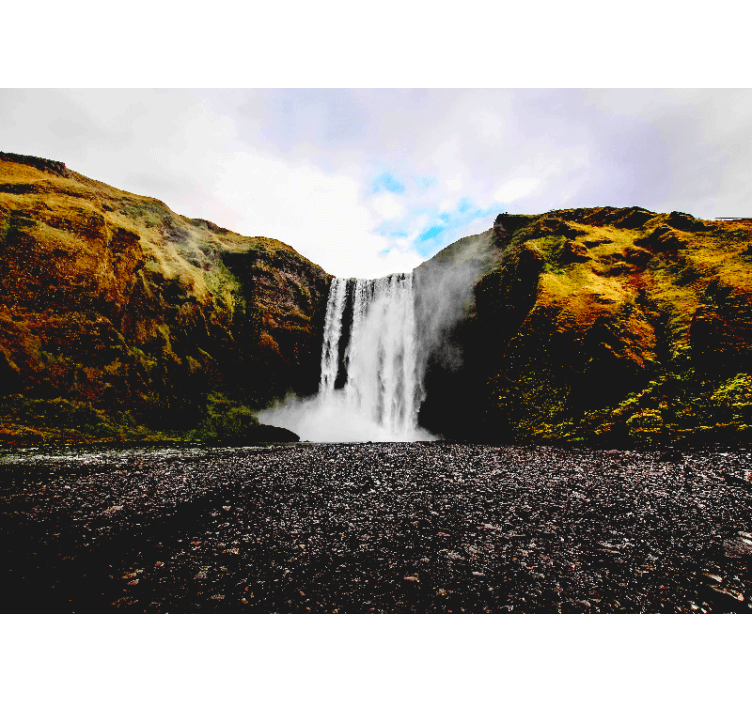 Tapisserie cascade vue de chute d'eau majestueuse - TenStickers
