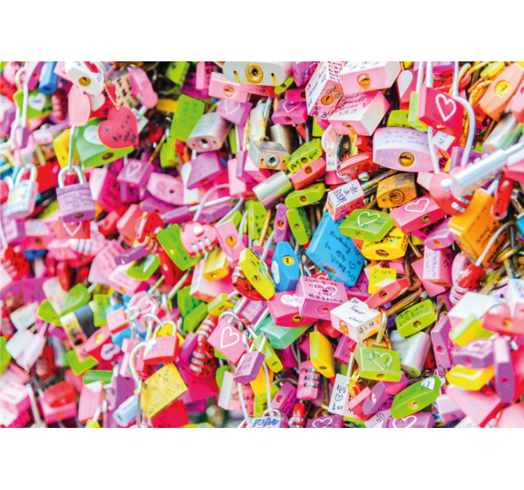 Tapisserie amour serrures colorées - TenStickers