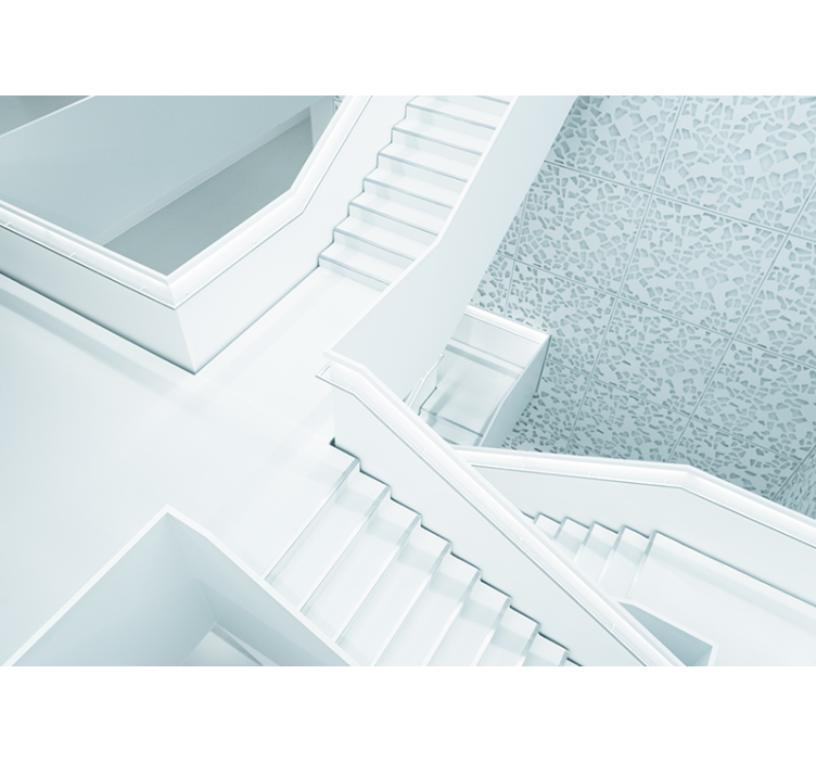 Tapisserie abstraite escaliers architecturaux modernes - TenStickers