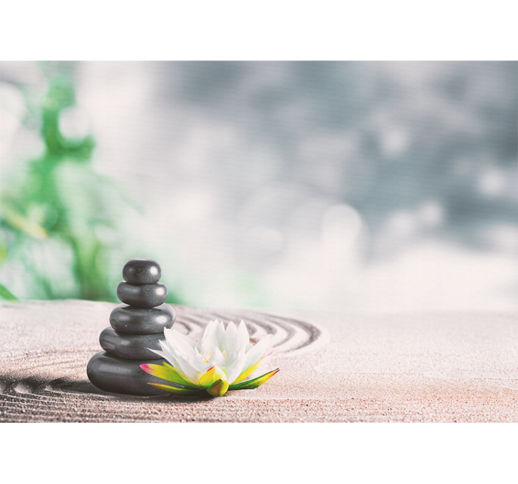 Tapisserie zen empilement de pierres serein - TenStickers