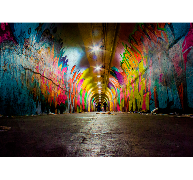 Tapisserie graffiti tunnel vif - TenStickers