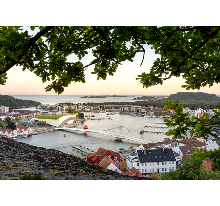 Tapisserie villes et pays vue côtière charmante - TenStickers