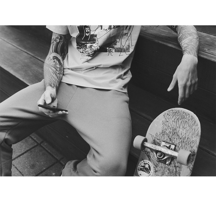 Tapisserie autres villes et de pays skateur de style urbain - TenStickers