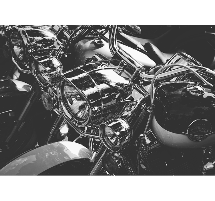 Tapisserie véhicules motos chromées classiques - TenStickers