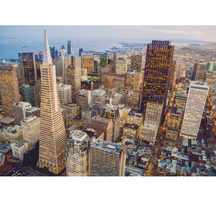 Tapisserie villes et pays san francisco skyline - TenStickers