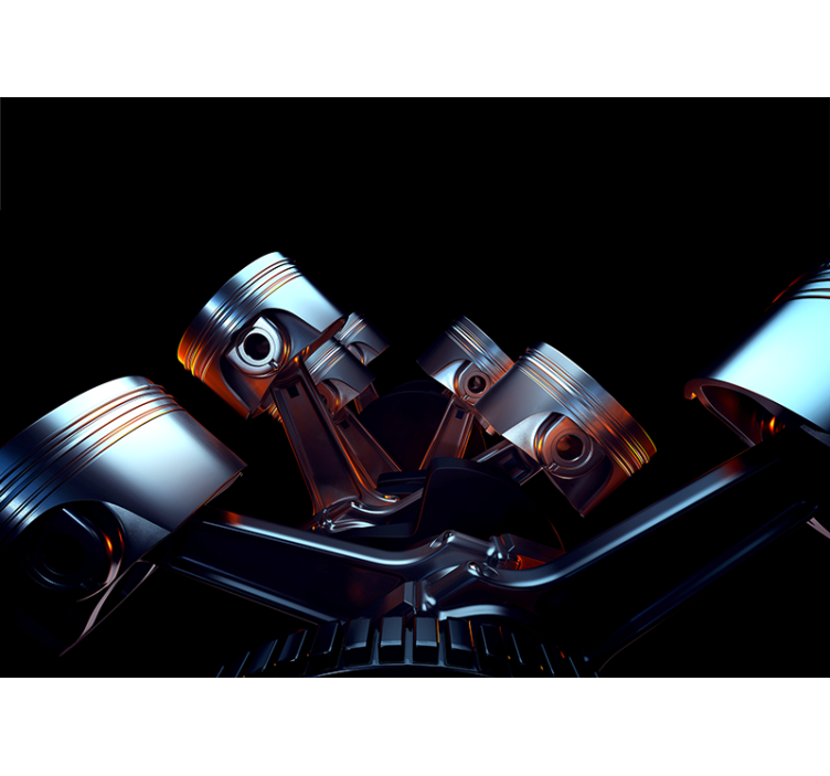 Tapisserie véhicules détail de composants moteur - TenStickers