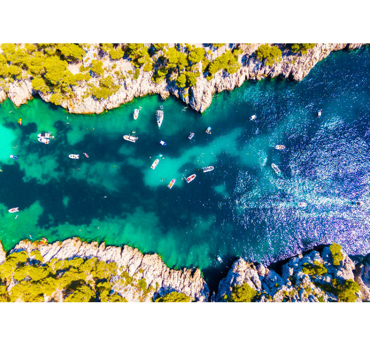 Tapisserie paysage vue aérienne de la côte - TenStickers