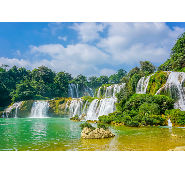 Tapisserie cascade vue sur des chutes paisibles - TenStickers