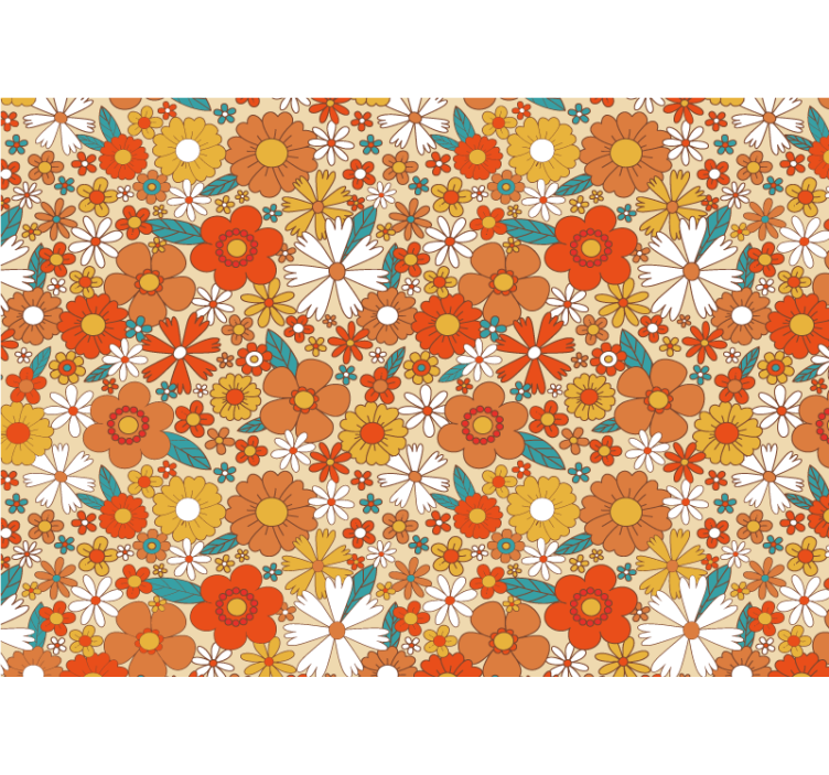 Tapisserie fleur motif floral vibrant - TenStickers