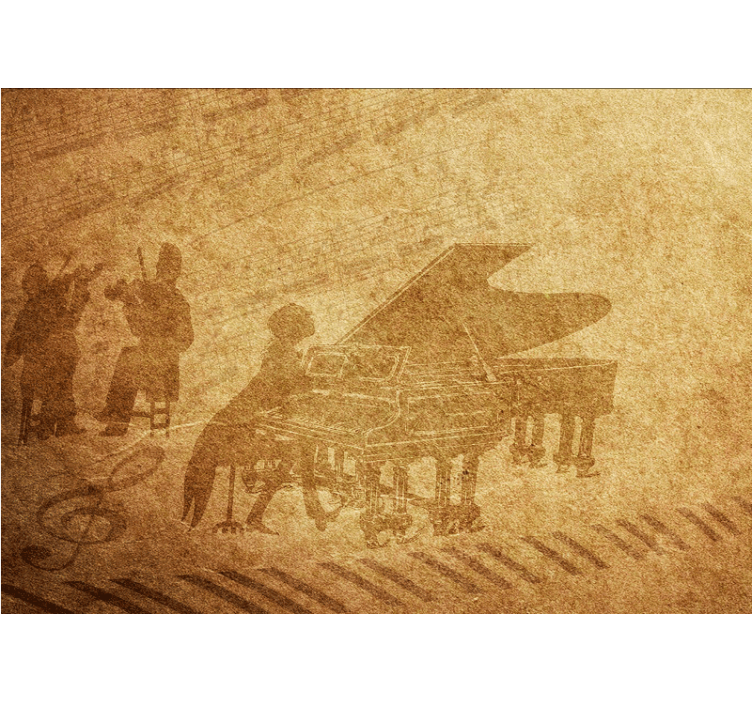 Tapisserie musique scène de performance au piano - TenStickers