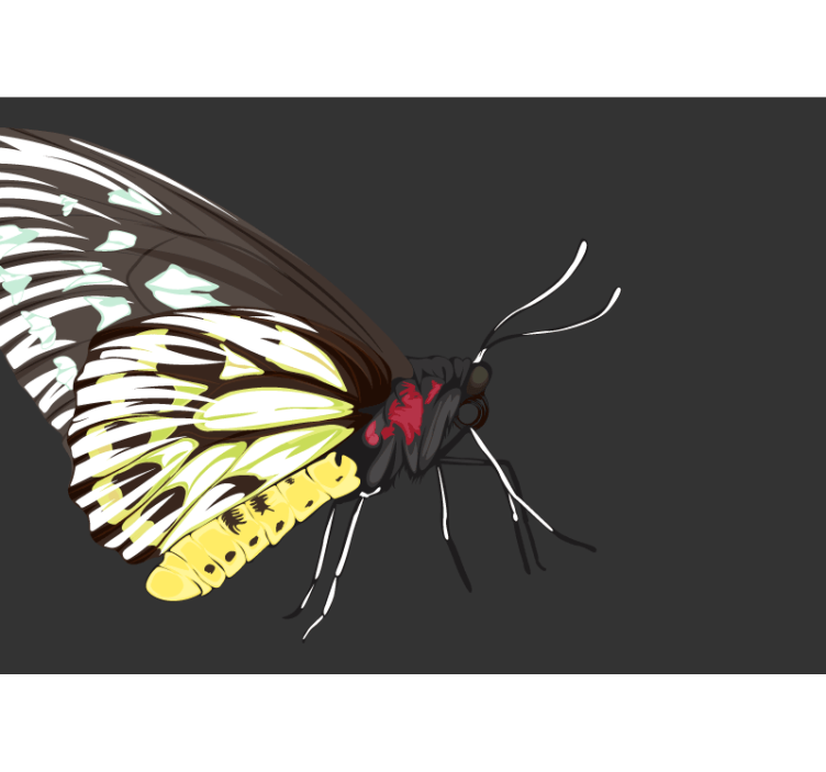 Tapisserie fleur motif papillon jaune - TenStickers