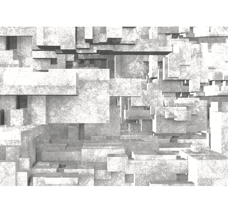 Tapisserie abstraite couches de structures géométriques - TenStickers