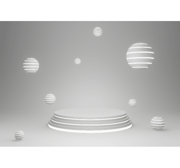 Tapisserie abstraite formes géométriques flottantes - TenStickers