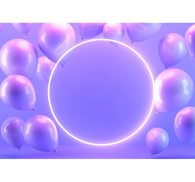 Tapisserie amour cercle de ballons flottants - TenStickers