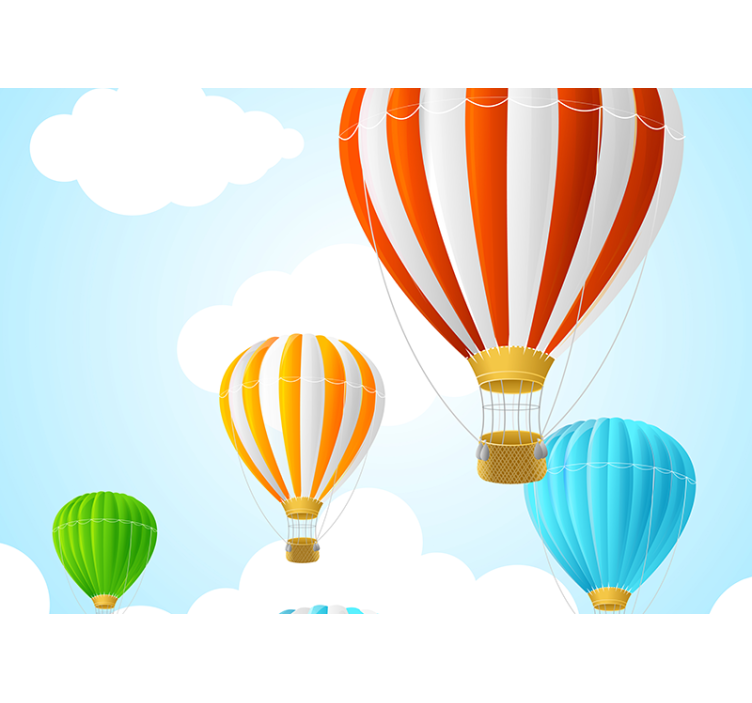 Tapisserie chambre enfant montgolfières vibrantes - TenStickers