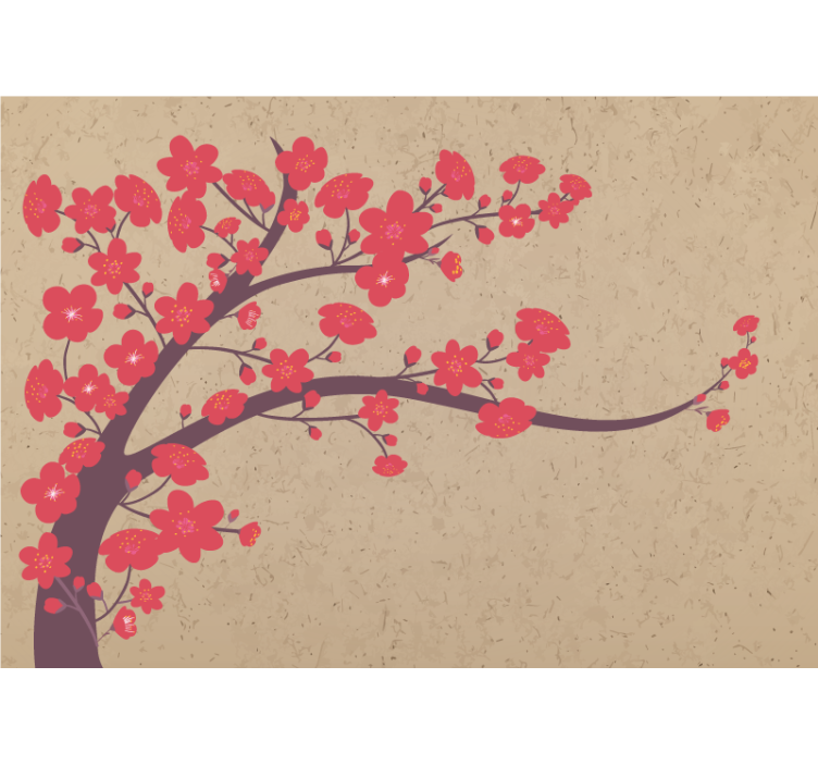 Tapisserie fleur branche de sakura - TenStickers