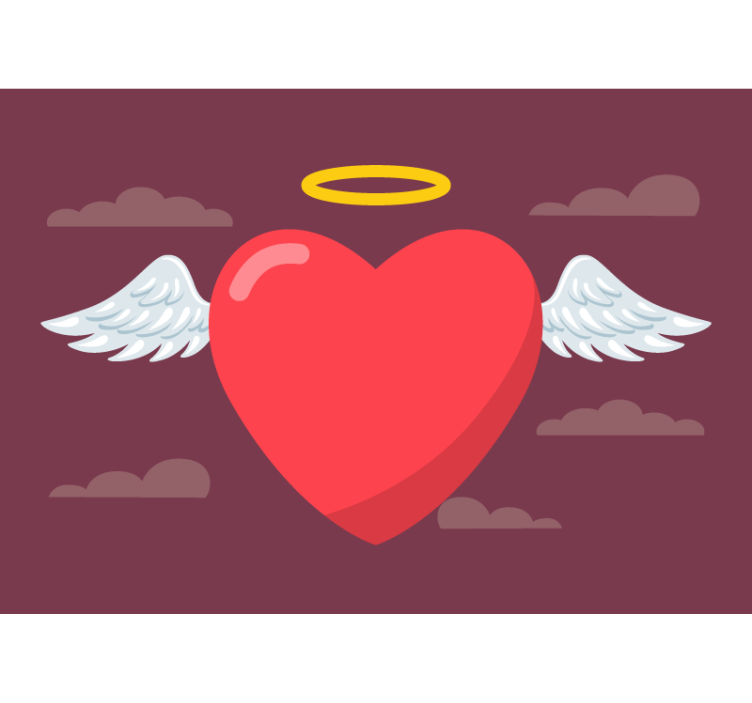 Tapisserie amour cœur avec ailes - TenStickers