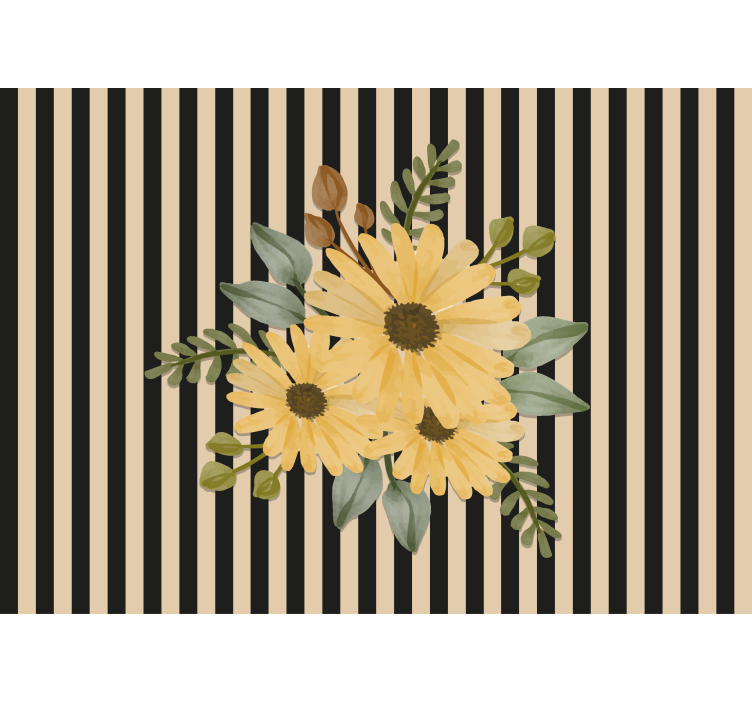 Tapisserie fleur arrangement floral de tournesols - TenStickers