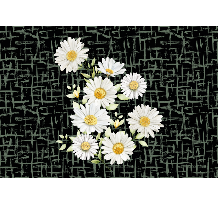 Tapisserie fleur arrangement floral marguerite - TenStickers
