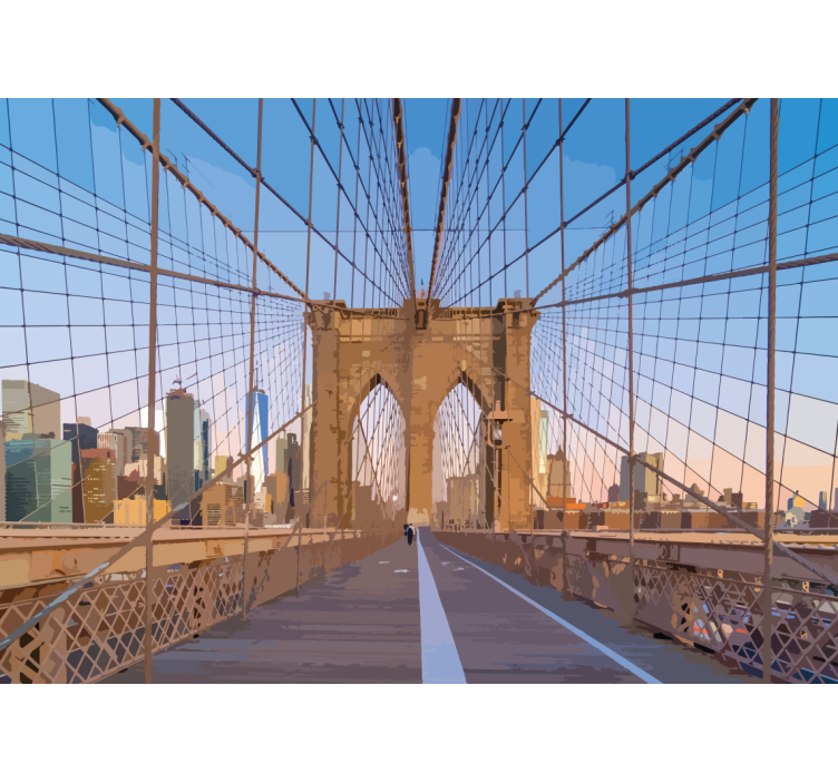 Tapisserie villes et pays vue sur le pont de brooklyn - TenStickers