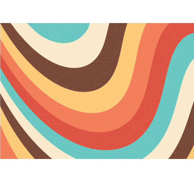 Tapisserie abstraite vagues de couleurs courbées - TenStickers