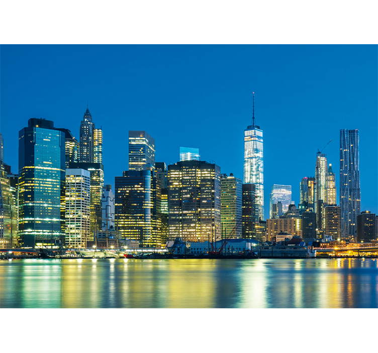Tapisserie new york vue nocturne de nyc - TenStickers