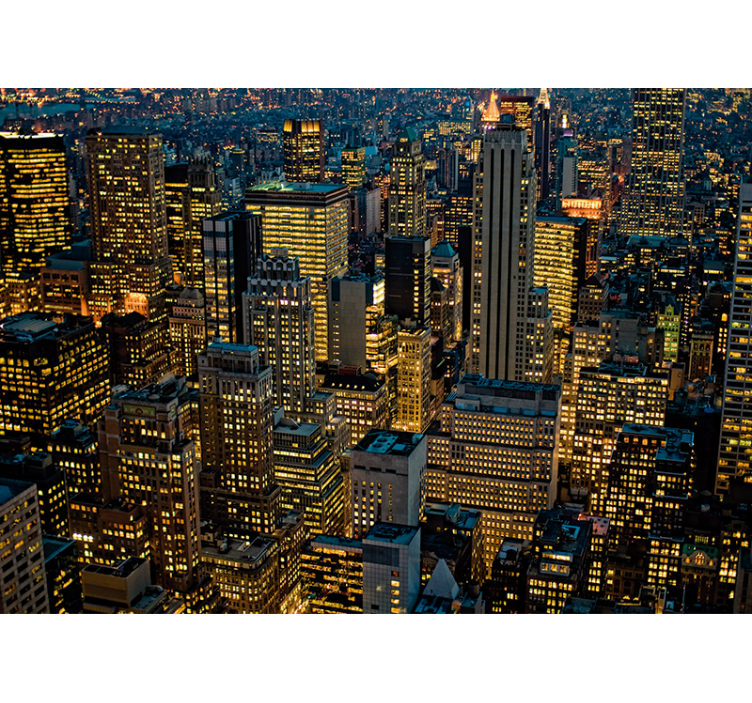 Tapisserie new york skyline nocturne - TenStickers
