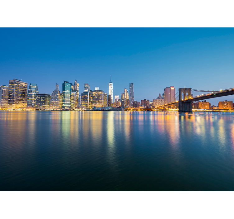 Tapisserie new york pont de brooklyn skyline urbain - TenStickers