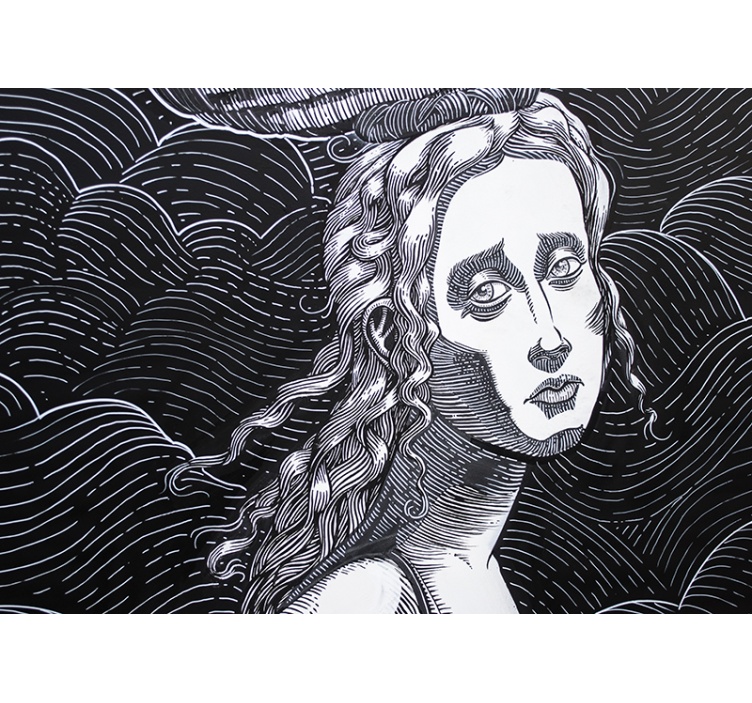Tapisserie art portrait féminin complexe - TenStickers