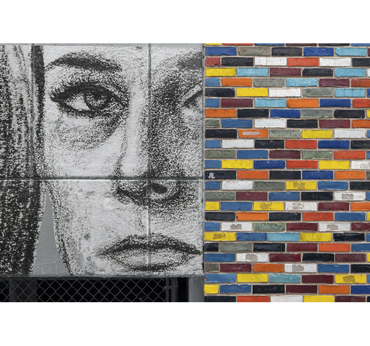 Tapisserie graffiti portrait urbain unique - TenStickers