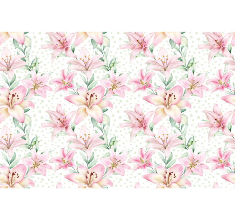 Tapisserie coquelicots fleur de lys délicate - TenStickers