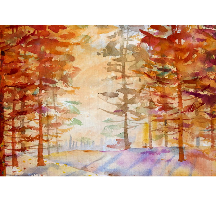 Papier peint nature paysage forestier d'automne - TenStickers