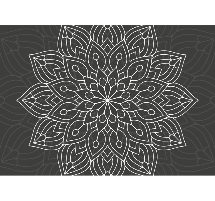 Tapisserie mandala motif floral complexe - TenStickers