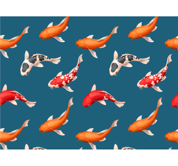 Tapisserie animaux poissons koi colorés - TenStickers
