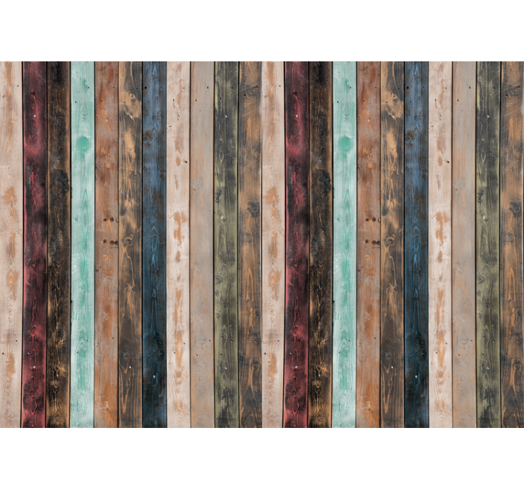 Tapisserie brique texture planche de bois - TenStickers