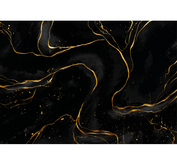 Tapisserie abstraite lignes dorées élégantes - TenStickers