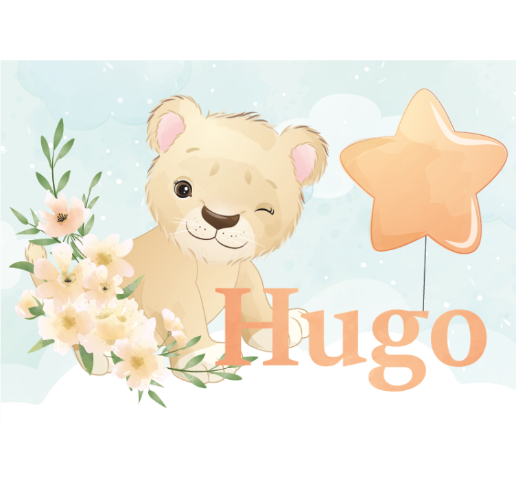 Tapisserie animaux personnage de lion mignon - TenStickers